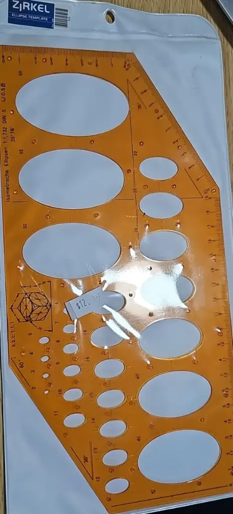 Isometric Ellipse Oval Template مسطرة