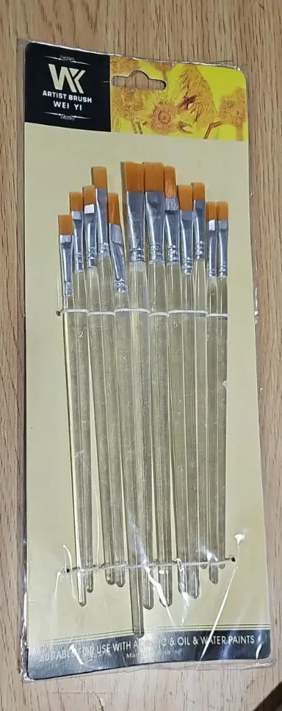 ريشة مسطحة على كرت قياس 1-12