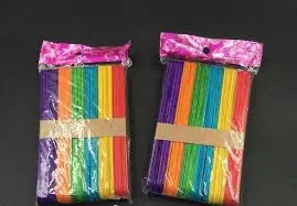 عيدان خشب رفيع سادة-ملون كيس كبير 