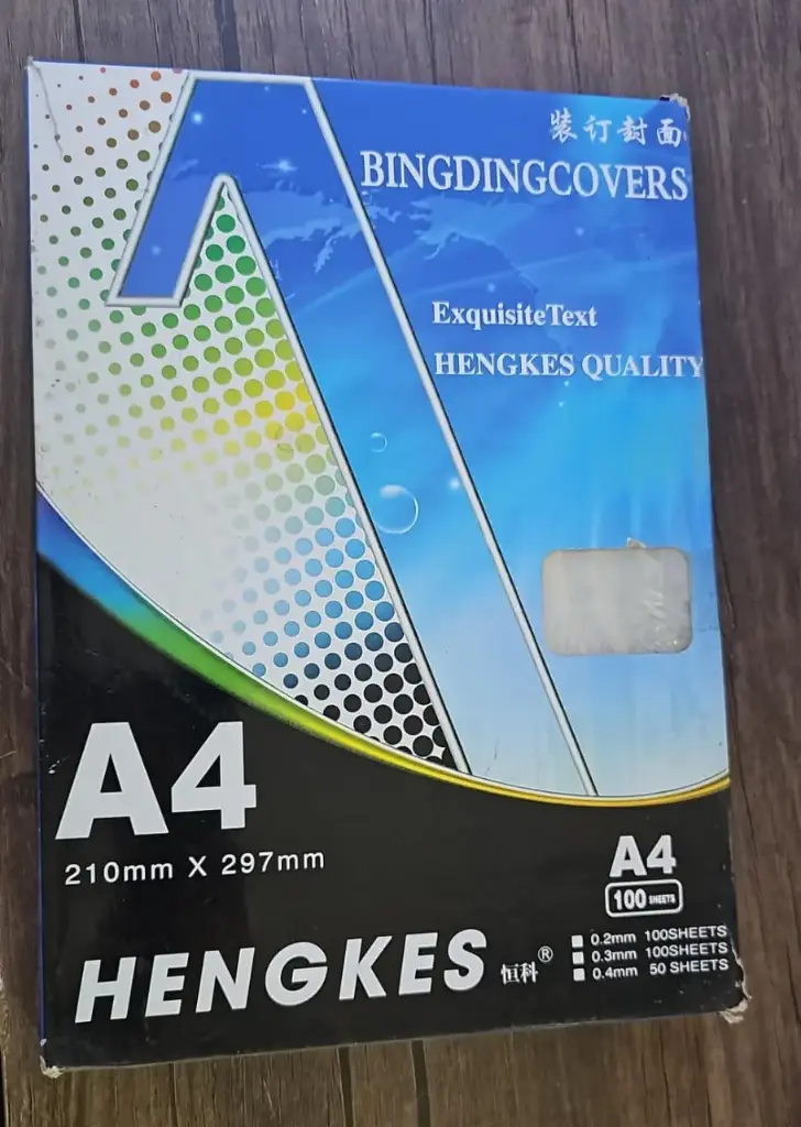غلاف كور شفاف PVC A4 210*297 MM 100باكيت