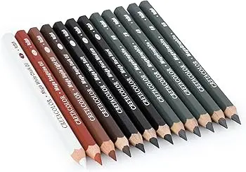 [cc46402] قلم cretacolor studioline sepia/charcoal/sanguine/whitechalk