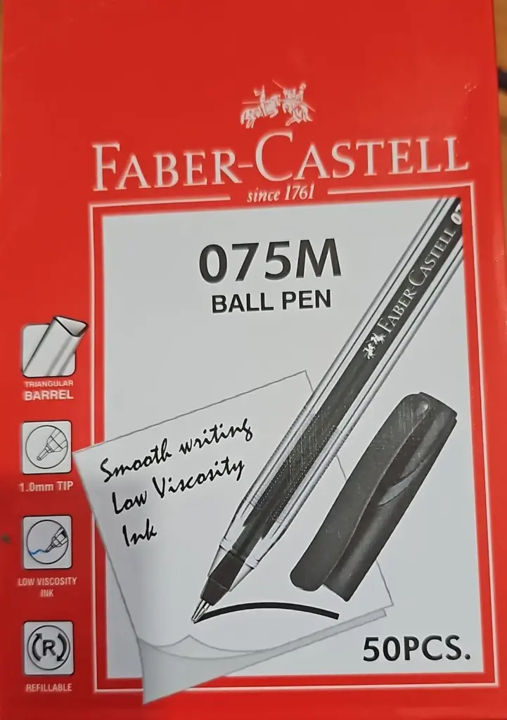 [075M-S] قلم حبر فابر اسود Ball point