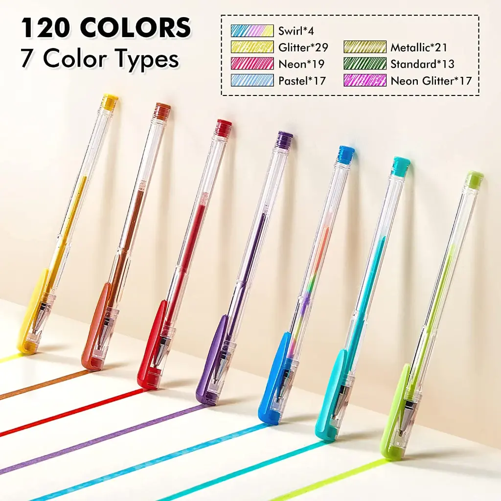 Rainbow neon gel pen 0.8mm قلم نيون 