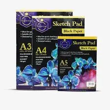 Sketch pad A4 دفتر رسم ورق اسود
