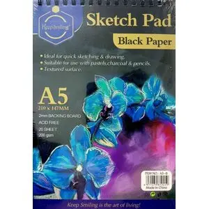 [A5-B] Sketch pad A5 دفتر رسم ورق اسود 