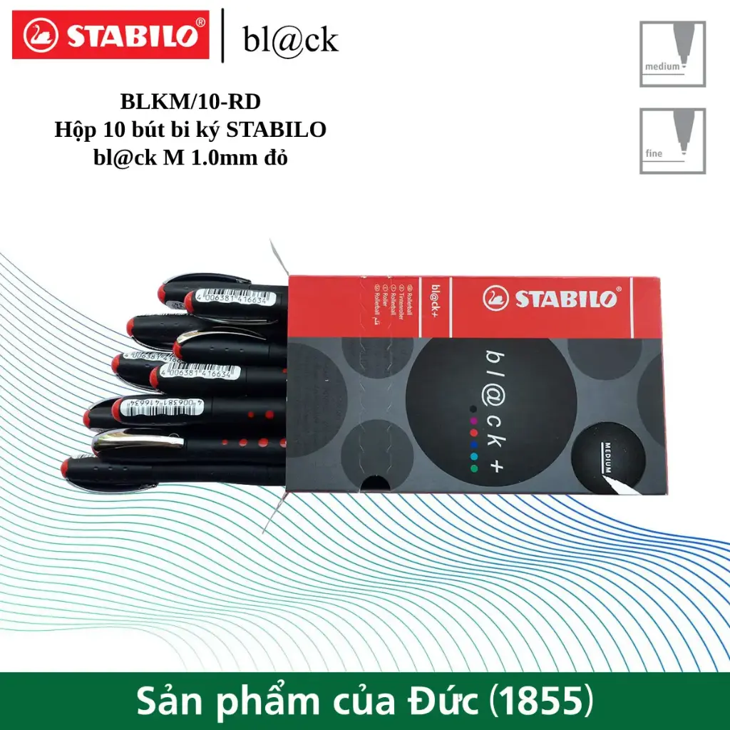  قلم حبر STABILO Bionic Bl@ck Pen  Fine  Red