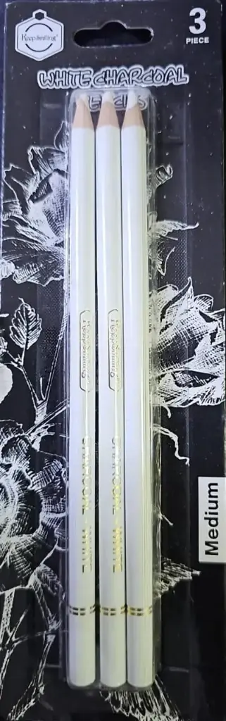 White charcoal pencil - 3pc قلم فحم ابيض 