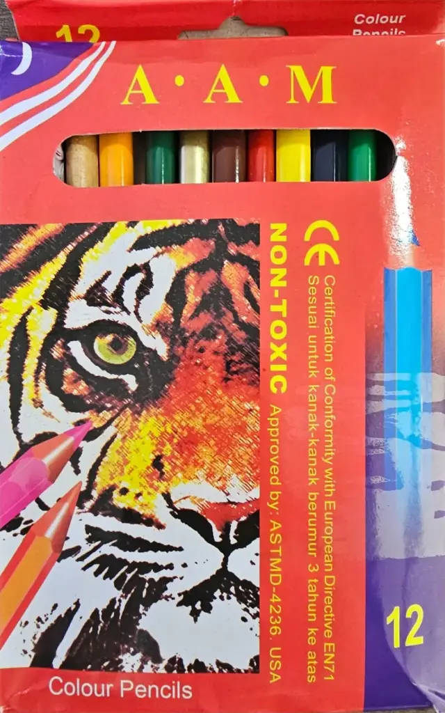 [60012] Wooden Colored Pencils Thick 12 A.A.M-تلوين خشب 12 قلم 