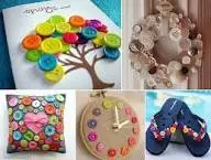 اشغال يدوية ازرار +ورد + اشكال