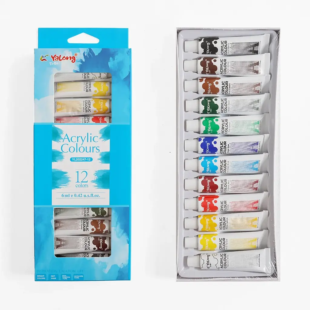 اكريليك 12 لون مع ريشة