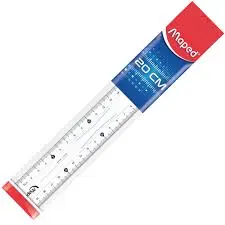 [YL33007-20] 20cm مسطرة بلاستك مسكة بالنص 