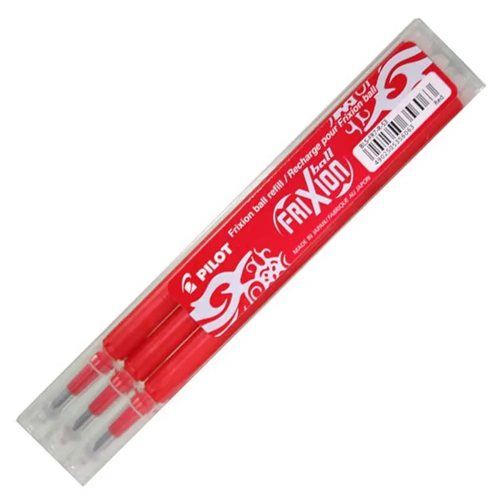 [BLS-FR7-R-S3]  0.7mm خرطوش قلم حبر احمر Pilot FriXion Ball Medium Red 3 Pc(s)