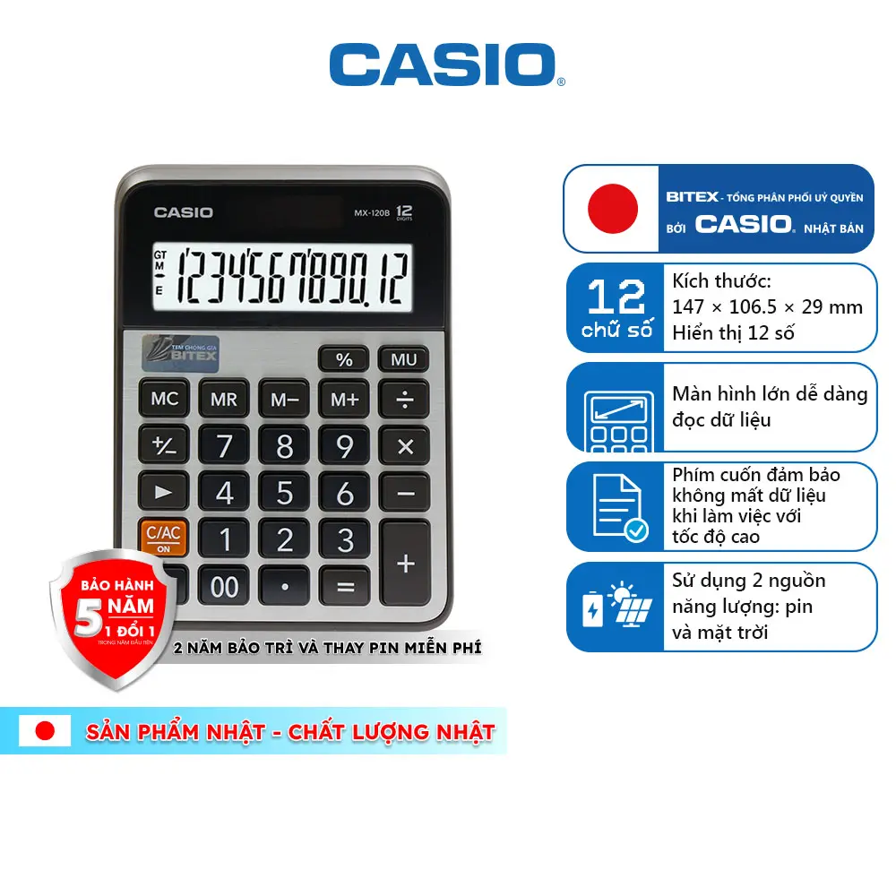 Casio 12dgt الة حاسبة MX-120B