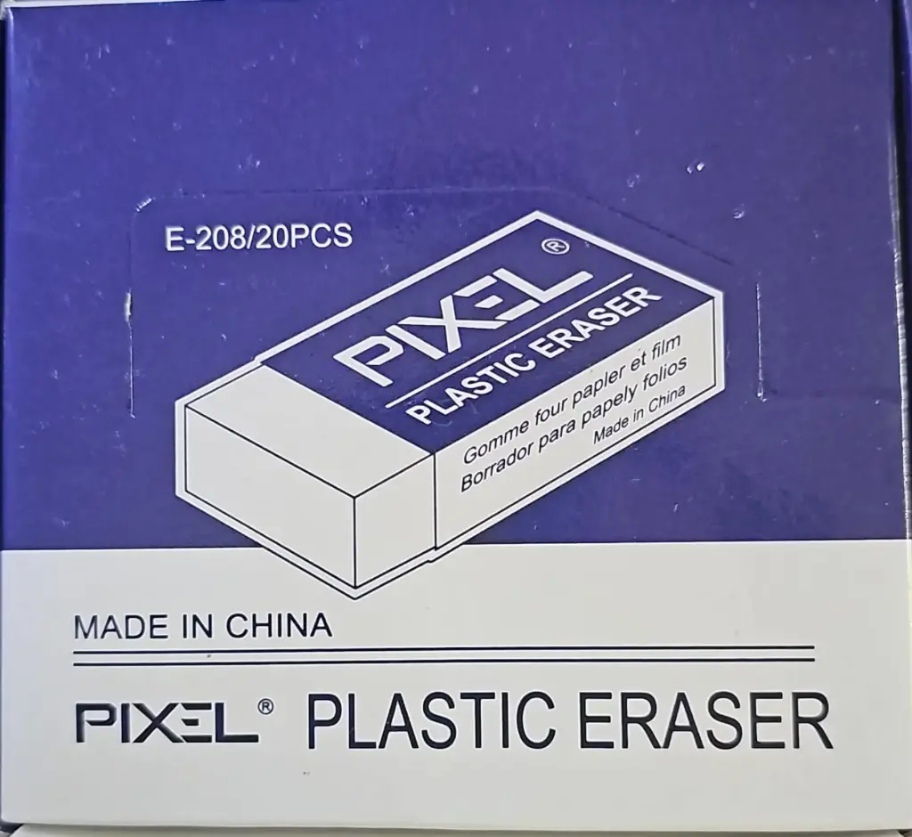 [E-208B-20] PLASTIC ERASER (BOX 20PCS) محاية (علبة 20 قطعة) 
