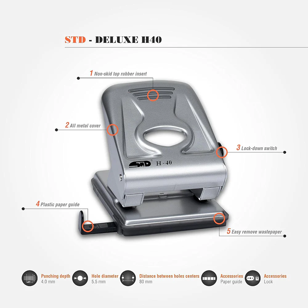 [H-40] Punch heavy duty STD Deluxe H-40 بخاشة ثقبين