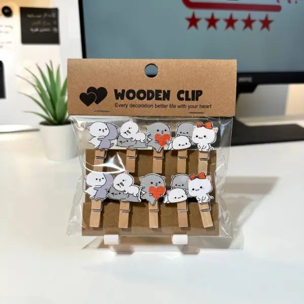 فنون ملاقط خشب صغير عليها اشكال