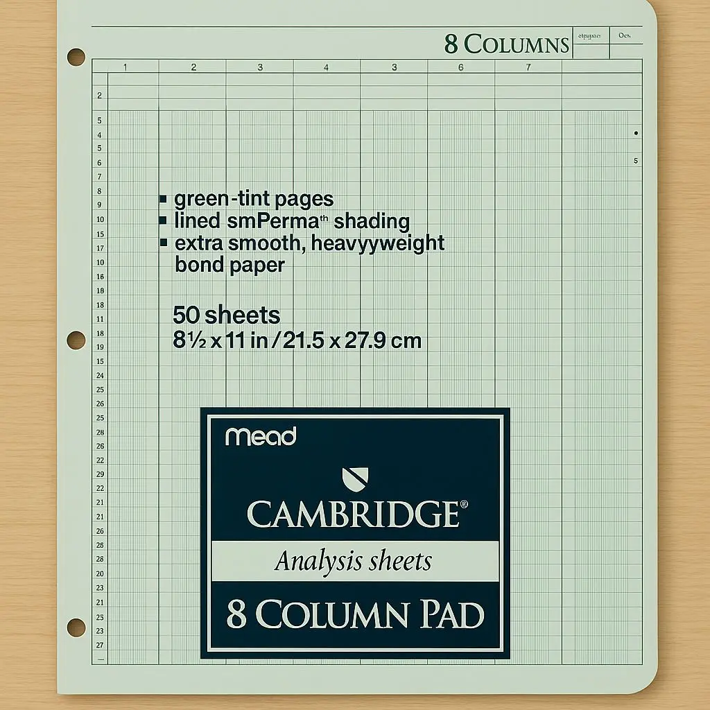 أوراق تحليل ميد كامبريدج - لوحة 8 أعمدةMead Cambridge