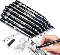 [MS-806B] Superior Fineliner Pens 8 Piece Sizes 005 to L #ms-806b New in Box See Pictures