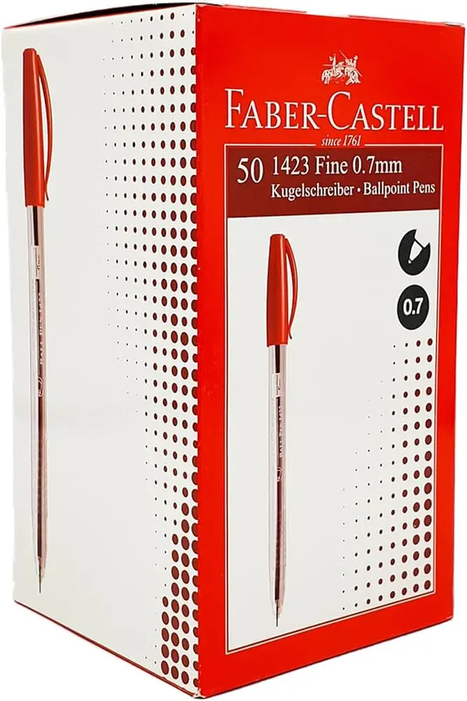قلم حبر احمر faber castell
