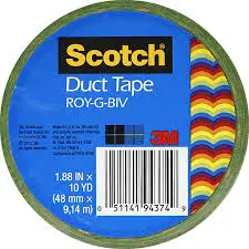 Scotch Brand Duct Tape, Roy-G-Biv, 1.88" X 10 Yards تلزيق