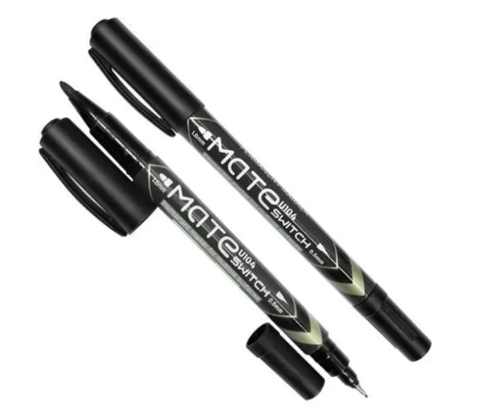 [u104] dual tip permanent marker black